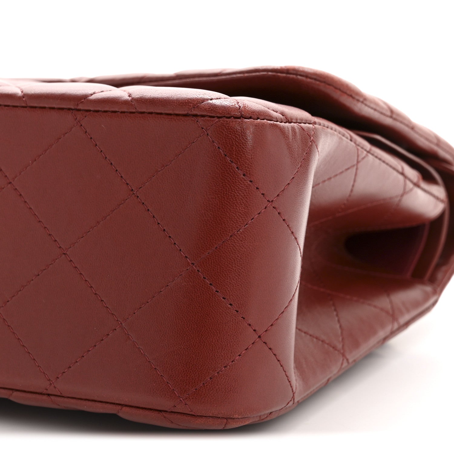 Chanel Lambskin Quilted Jumbo Double Flap Burgundy 10 of 14