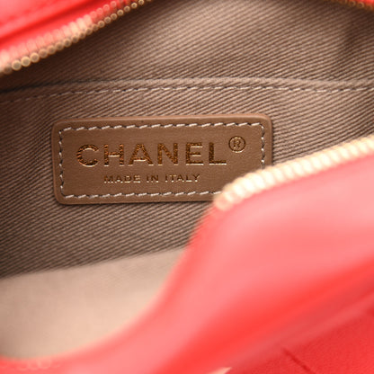 Chanel Goatskin Stitched Casual Trip North South Camera Case Red 6 of 11