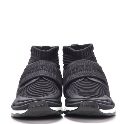 Chanel Stretch Fabric CC Sneakers 38.5 Black 4 of 8