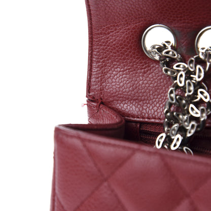 Chanel Caviar Quilted Jumbo Single Flap Bijoux Chain Red 15 of 21