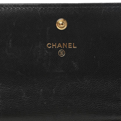 Chanel Shiny Goatskin Quilted Chanel 19 Flap Wallet Black 6 of 9