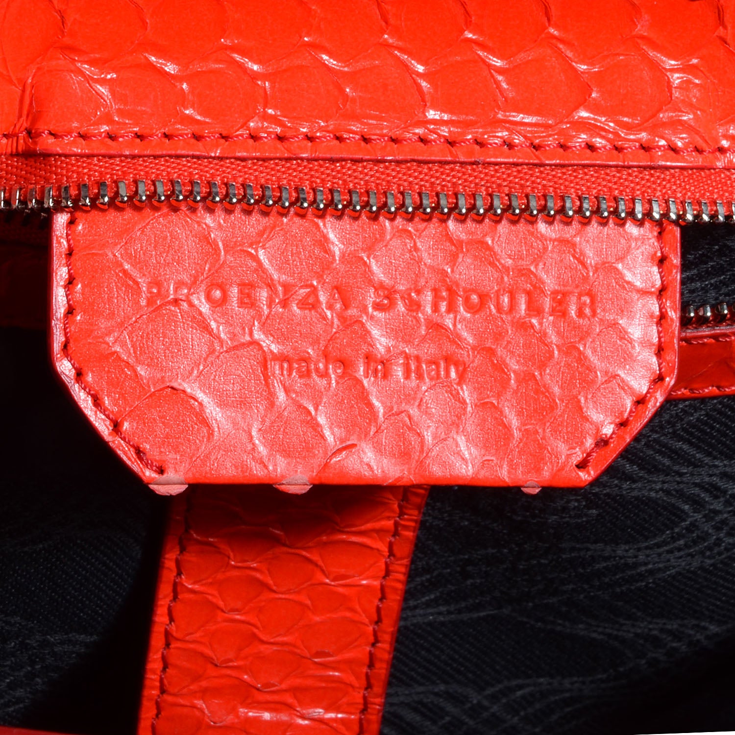 Proenza Schouler Python PS1 Medium Satchel Lipstick Red 10 of 12