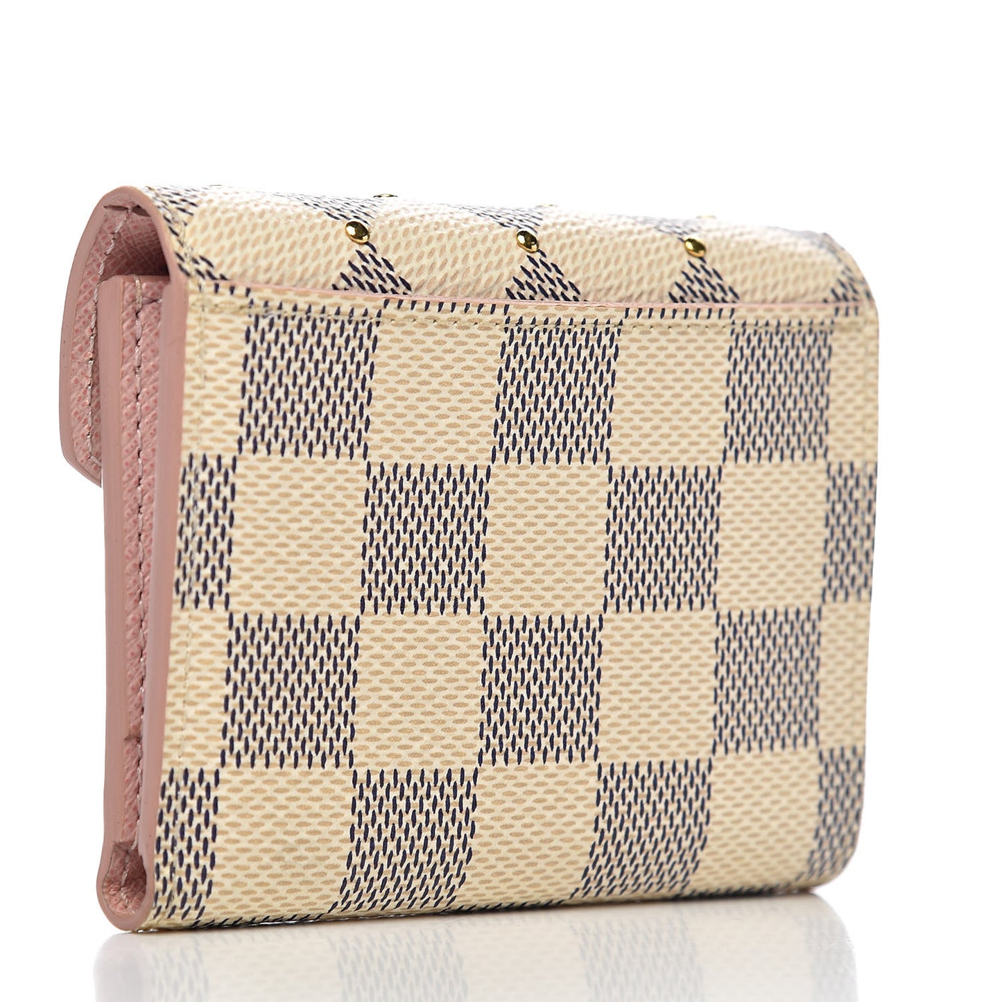 Damier Azur Studded Zoe Wallet Rose Ballerine