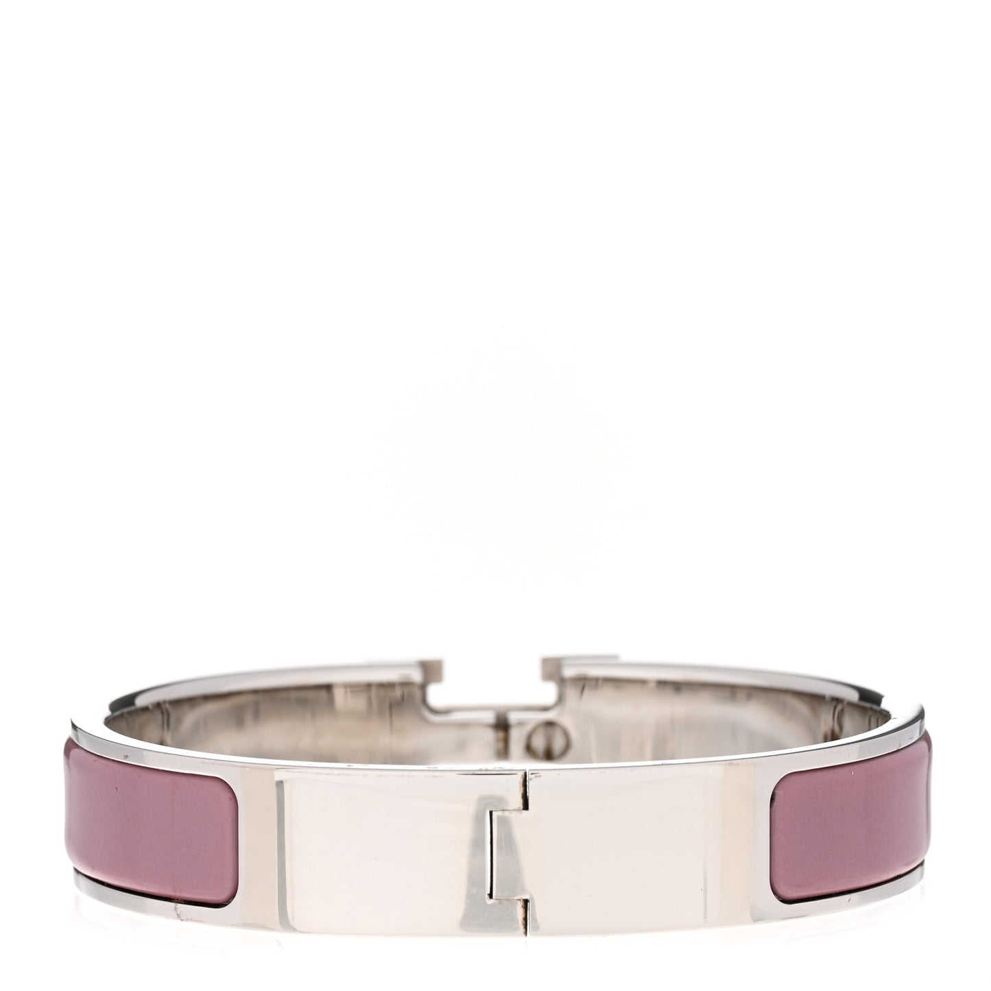 Enamel Narrow Clic Clac H Bracelet PM Bois De Rose