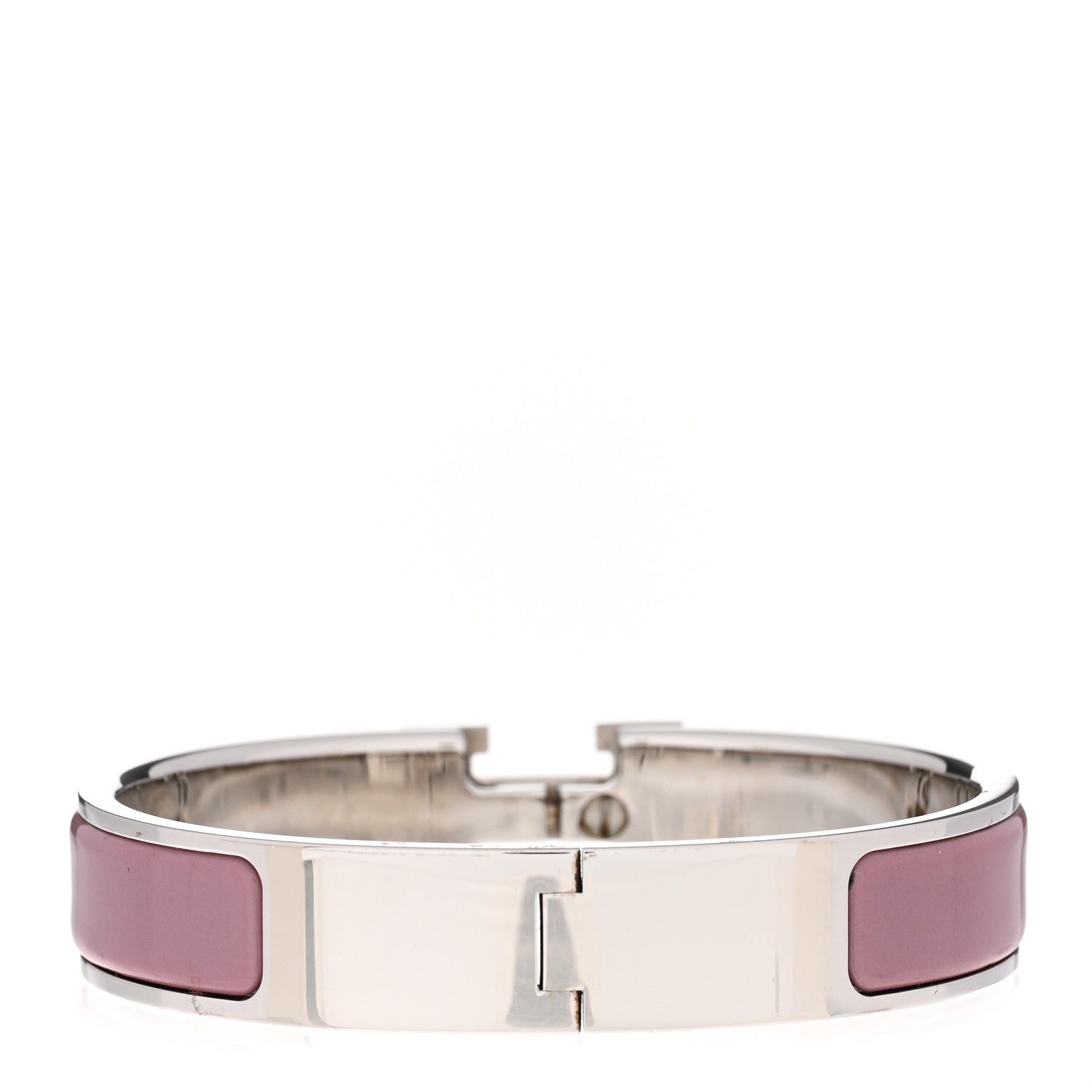 Hermes Enamel Narrow Clic Clac H Bracelet PM Bois De Rose 3 of 5