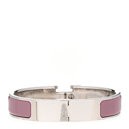 Hermes Enamel Narrow Clic Clac H Bracelet PM Bois De Rose 3 of 5