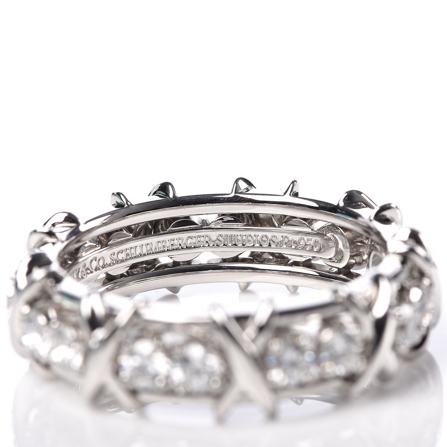 Tiffany Platinum Diamond Schlumberger Sixteen Stone Ring 58 8.5 5 of 6
