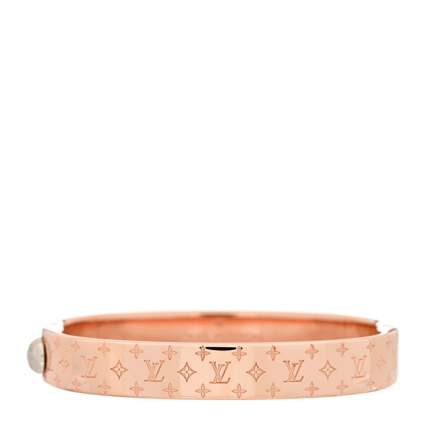Brass Monogram Nanogram Cuff S Pink Gold