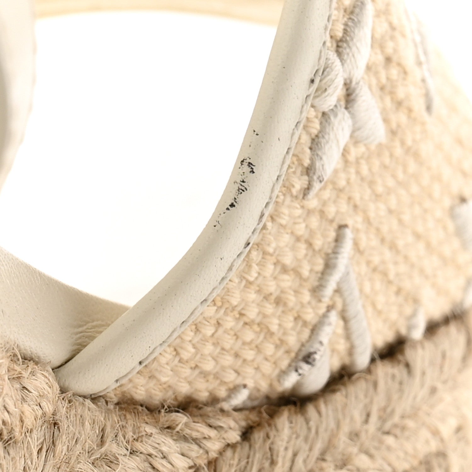 Louis Vuitton Canvas Monogram Starboard Espadrille Wedge Sandals 37 Beige White 9 of 10
