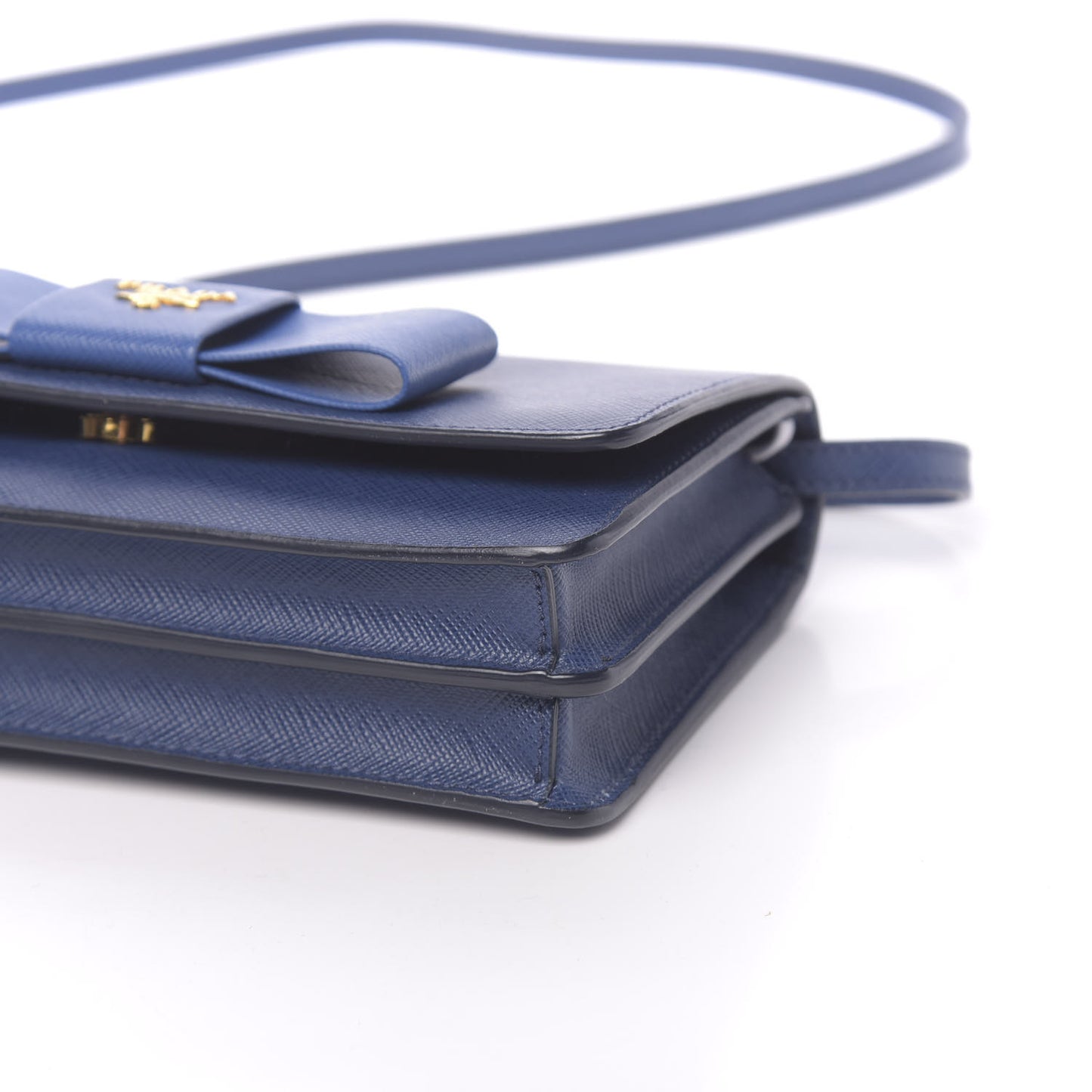 Saffiano Fiocco Bow Flap Wallet Bluette Cobalto