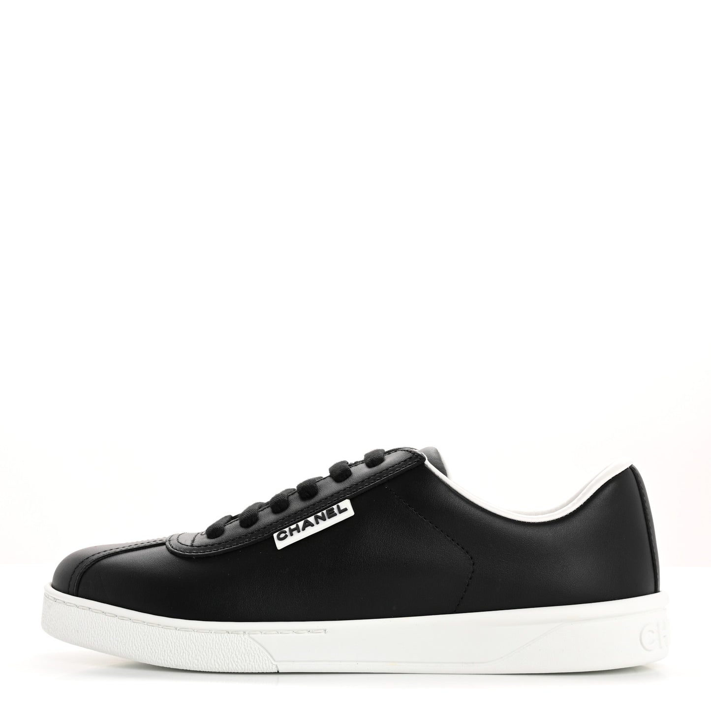 Calfskin CC Womens Sneakers 37.5 Black