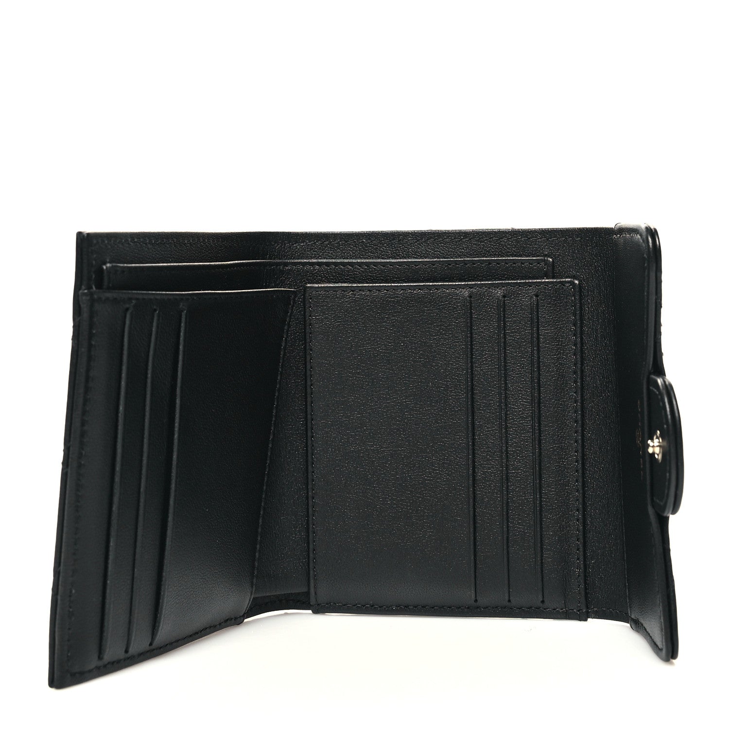 Chanel Lambskin Enamel Quilted Roller Skate Compact Flap Wallet Black 5 of 9