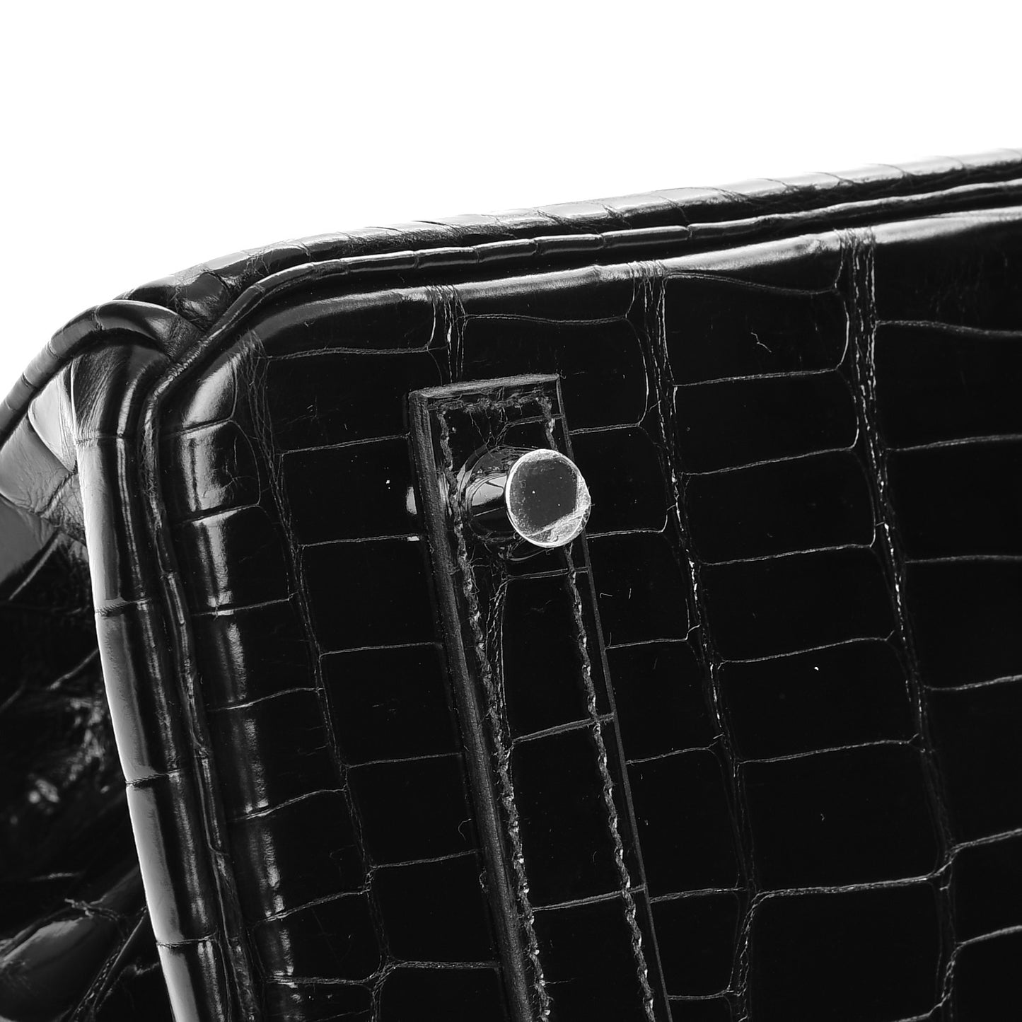 Shiny Porosus Crocodile Birkin 30 Black