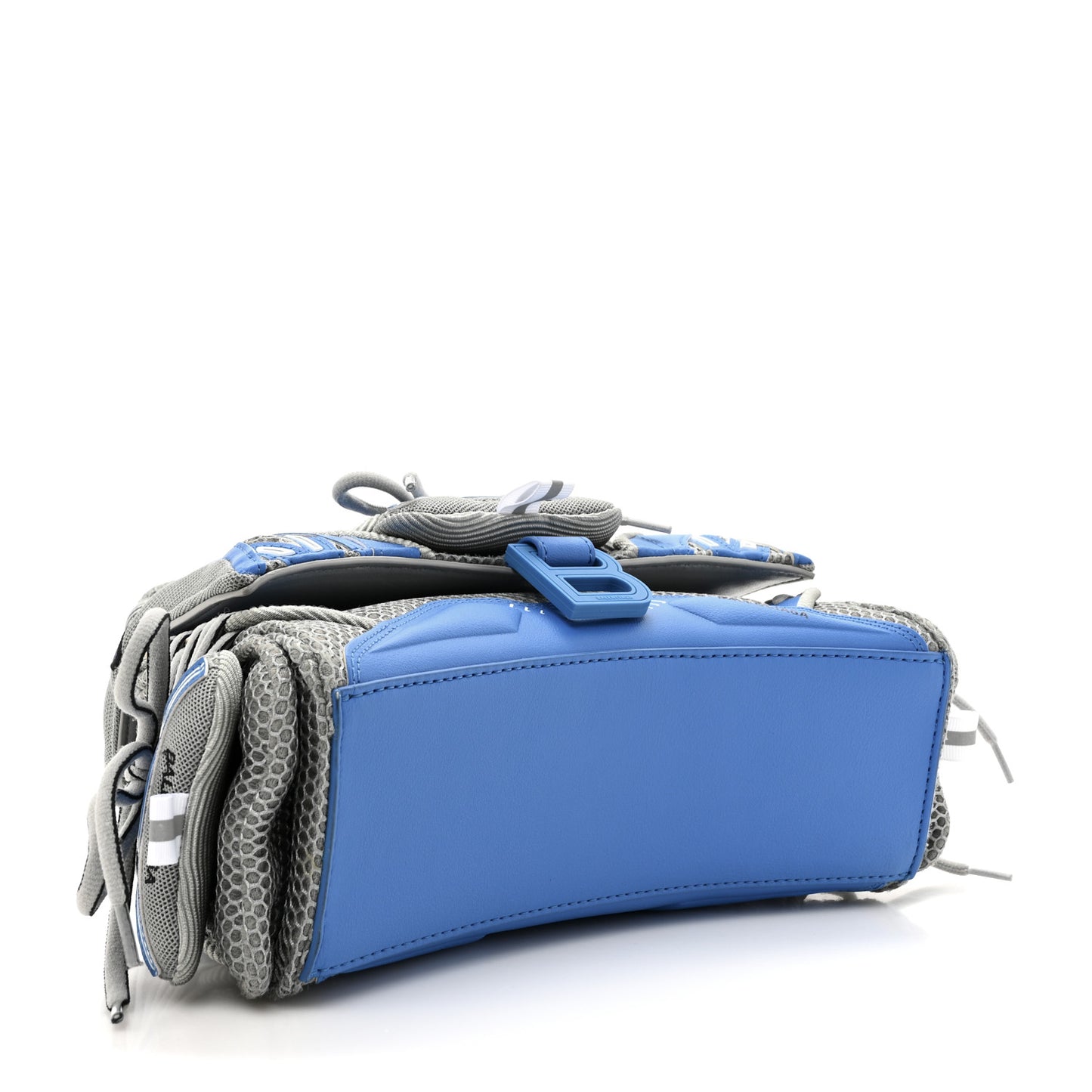 Faux Calfskin Fabric Small Sneakerhead Top Handle Bag Blue Grey