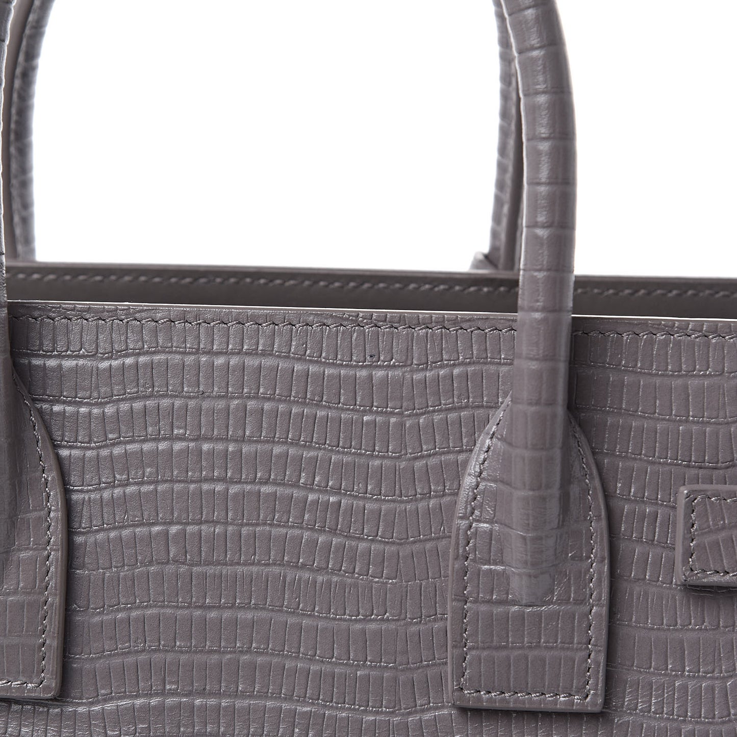 Lizard Calfskin Embossed Baby Sac De Jour Fog