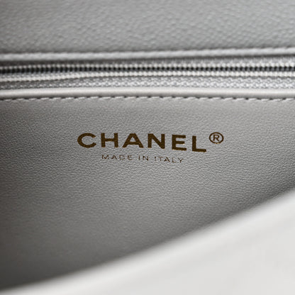 Chanel Caviar Quilted Sweetheart Flap Grey 6 of 10