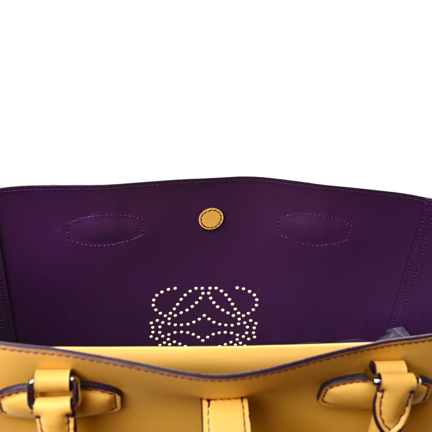 Smooth Calfskin Perforated Leo Bag Yellow