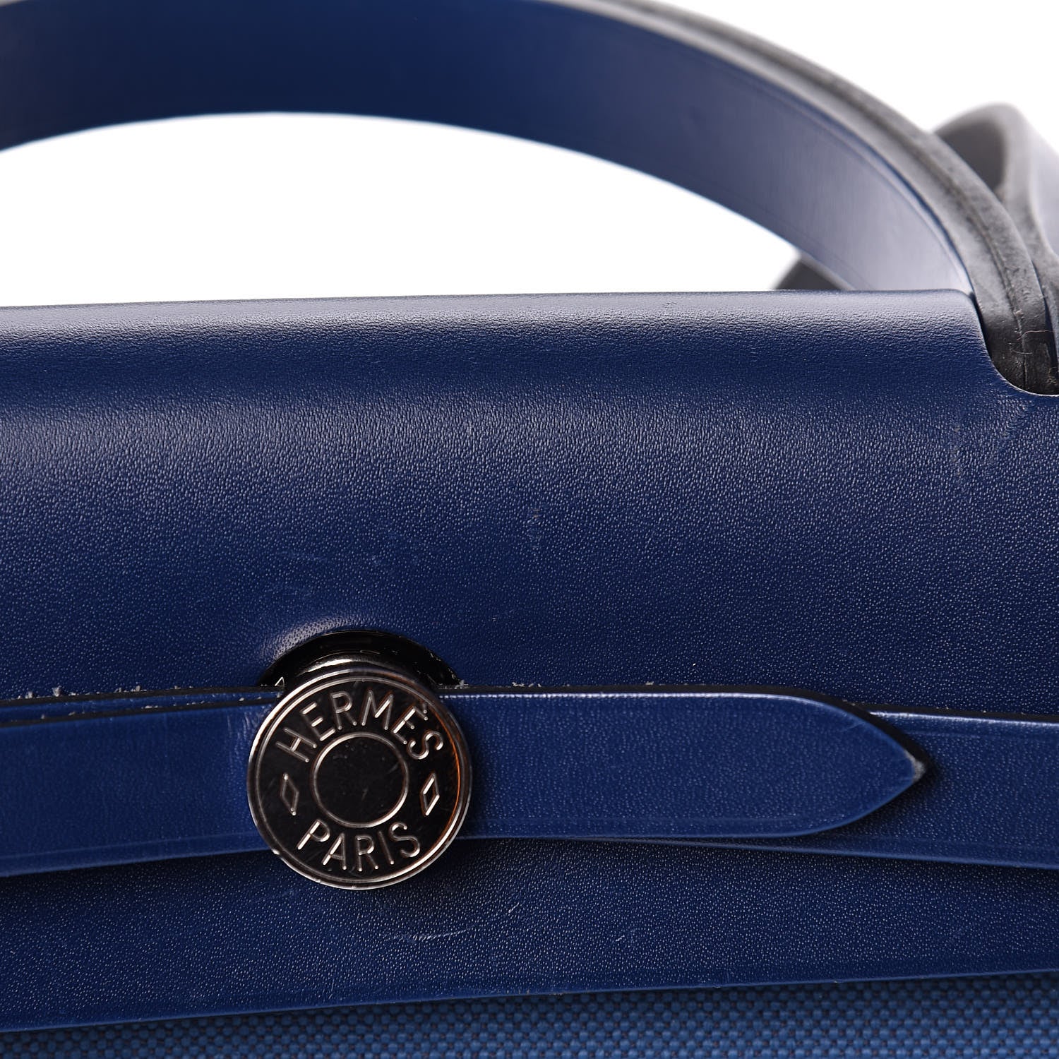 Hermes Vache Hunter Toile Herbag Zip 31 PM Bleu Brighton Bleu Saphir 14 of 16