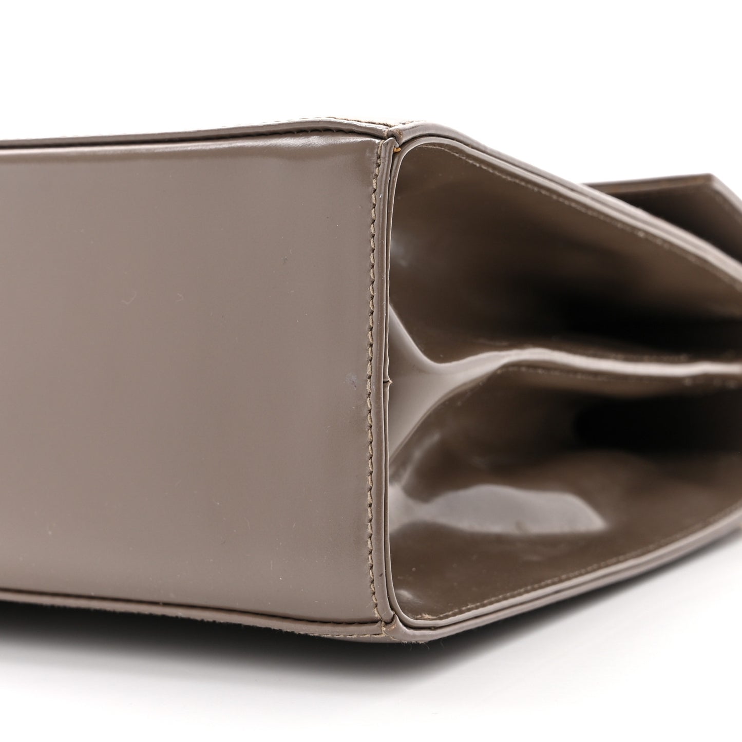 Brushed Off Calfskin Small Iconic Top Handle Bag Grey