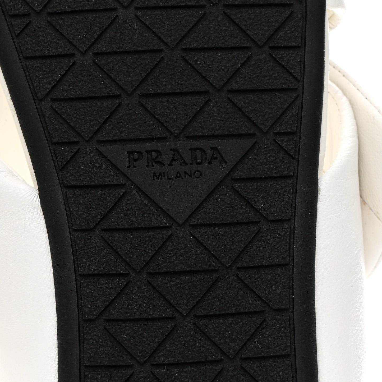 Nappa Logo Strap Slide Sandals 38 White