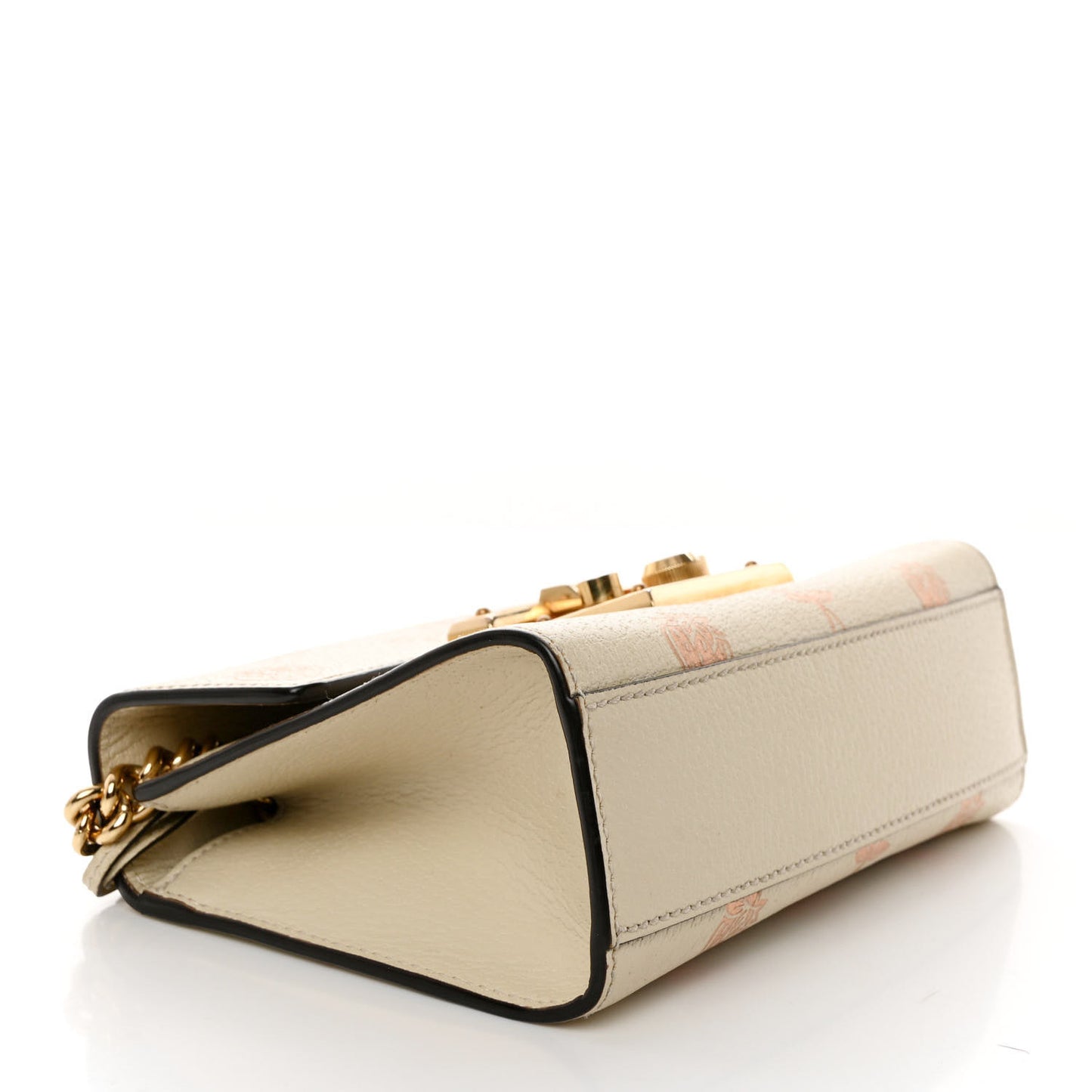 GG Supreme Monogram Strawberry Cherry Small Padlock Shoulder Bag Mystic White