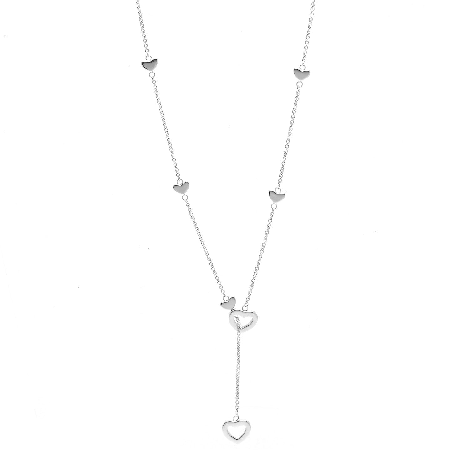 Tiffany Sterling Silver Heart Lariat Necklace 1 of 6