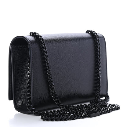Saint Laurent Grain De Poudre Small Monogram Kate Satchel Black 2 of 4