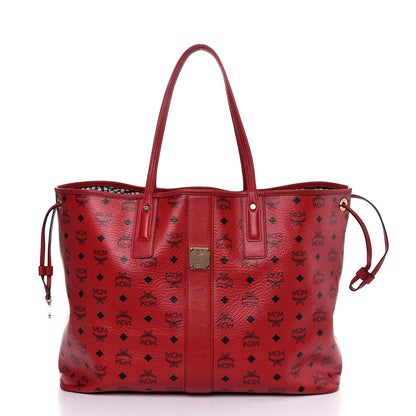 MCM Visetos Large Liz Reversible Shopper Tote Ruby Red 4 of 12