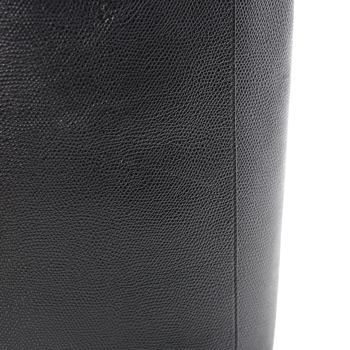 Grained Calfskin Small Vertical Cabas Black
