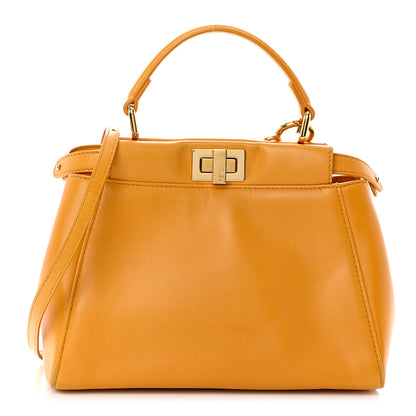 Fendi Nappa Mini Peekaboo Iconic Satchel Giallo Syrup 1 of 10