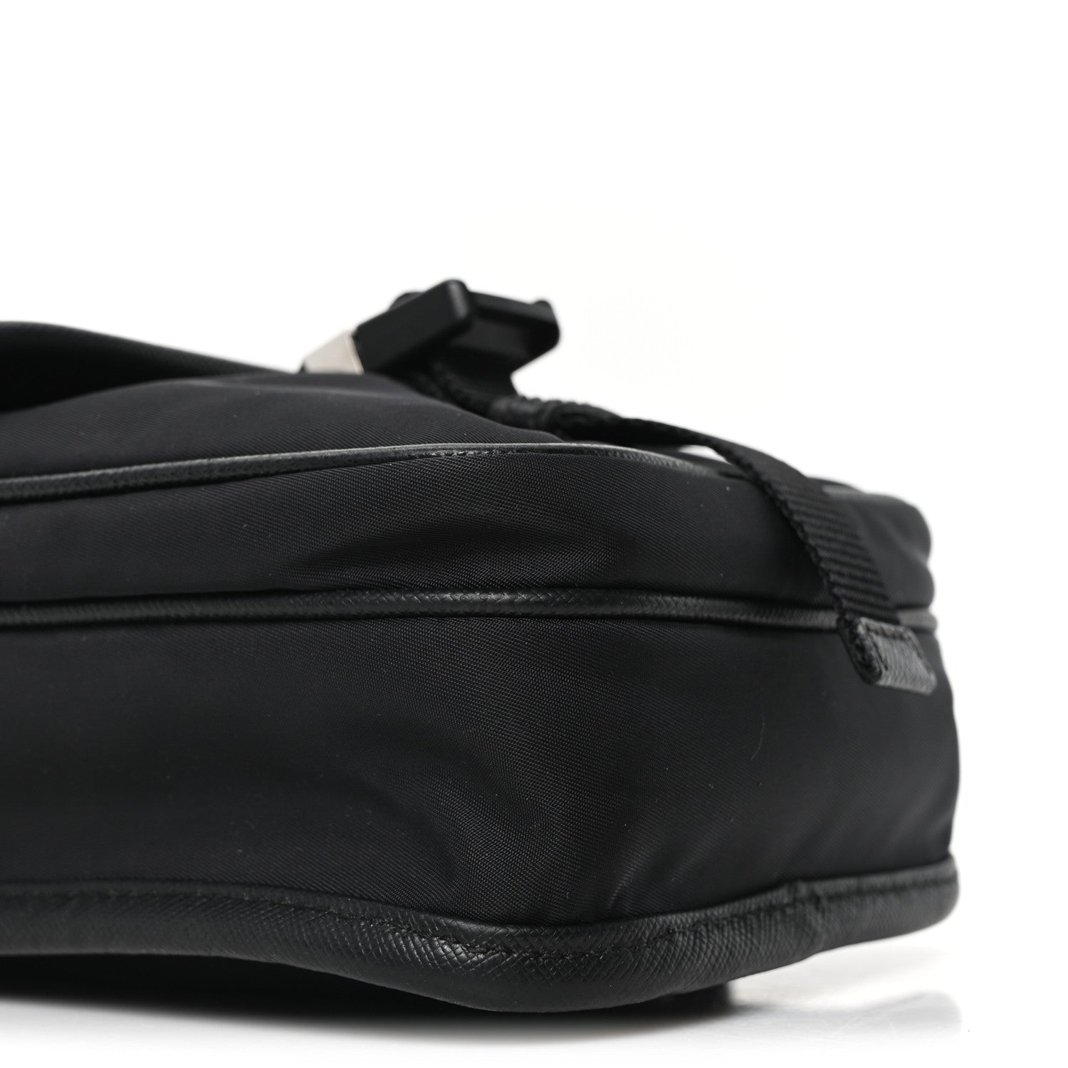 Prada Re-Nylon Saffiano Mini Pocket Single Snap Buckle Messenger Bag Black 9 of 10