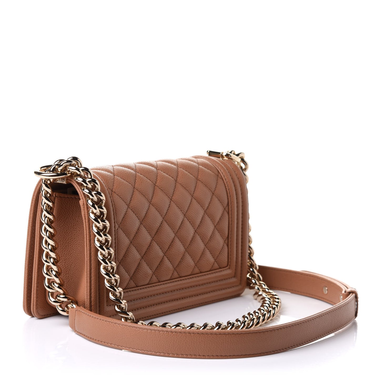 Caviar Quilted Small Boy Flap Brown