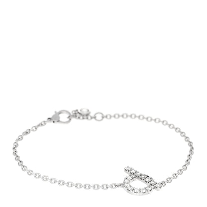 Hermes 18K White Gold Diamond Finesse Bracelet SH 1 of 4