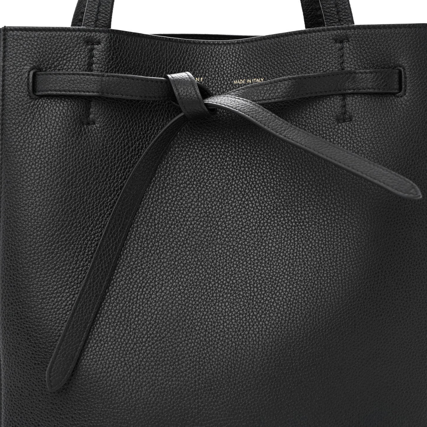 Soft Grained Calfskin Small Belt Cabas Phantom Black