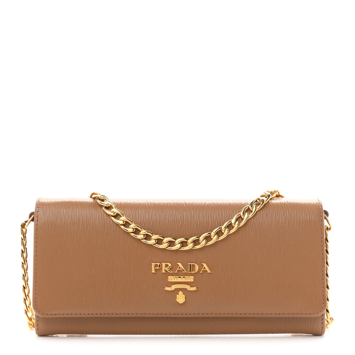 Vitello Move Metal Oro Chain Wallet Caramel