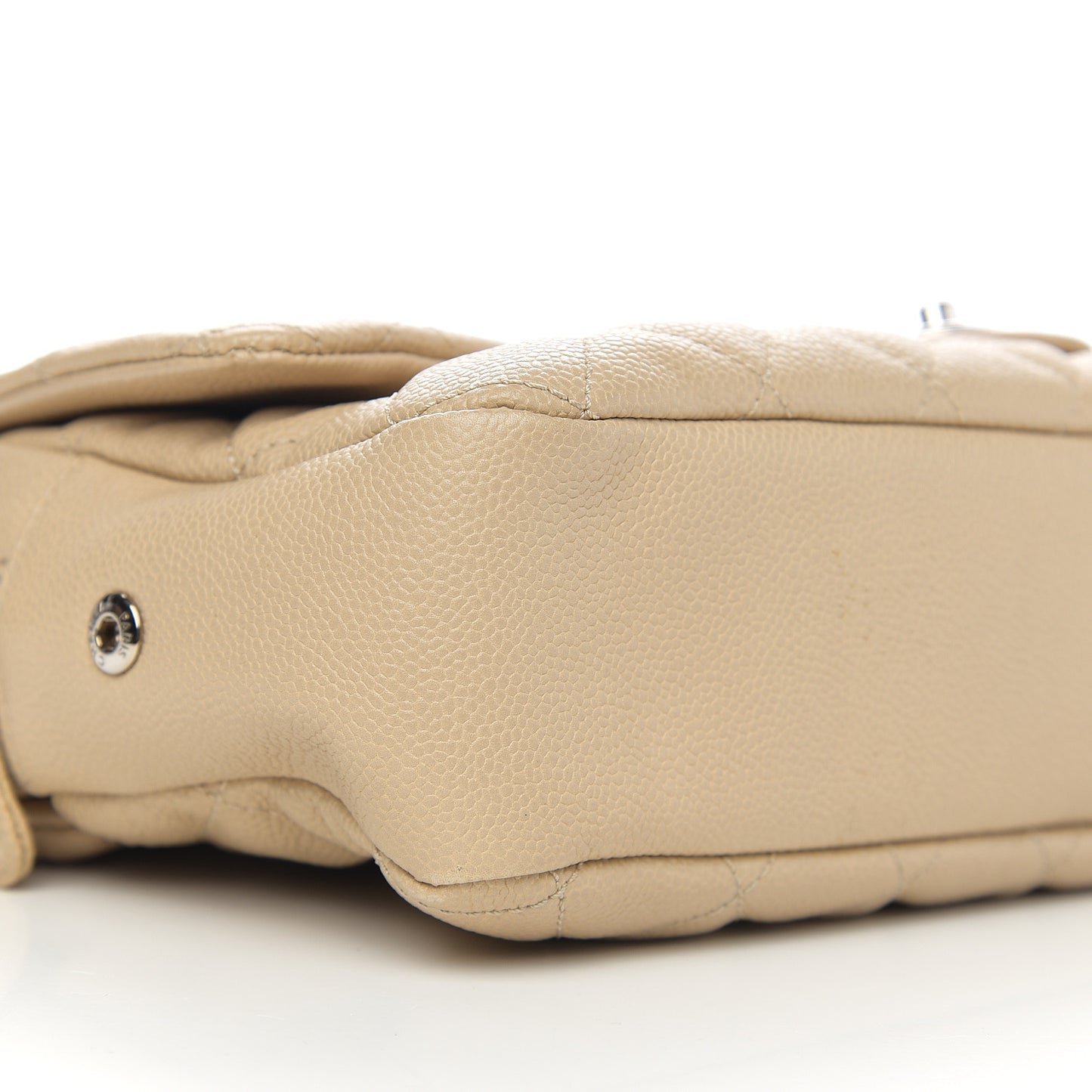 Caviar Quilted Jumbo Easy Flap Beige