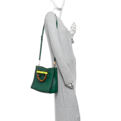 Gucci Wonka Grain Calfskin Small Diana Tote Bag Green Yellow Fluo 2 of 13