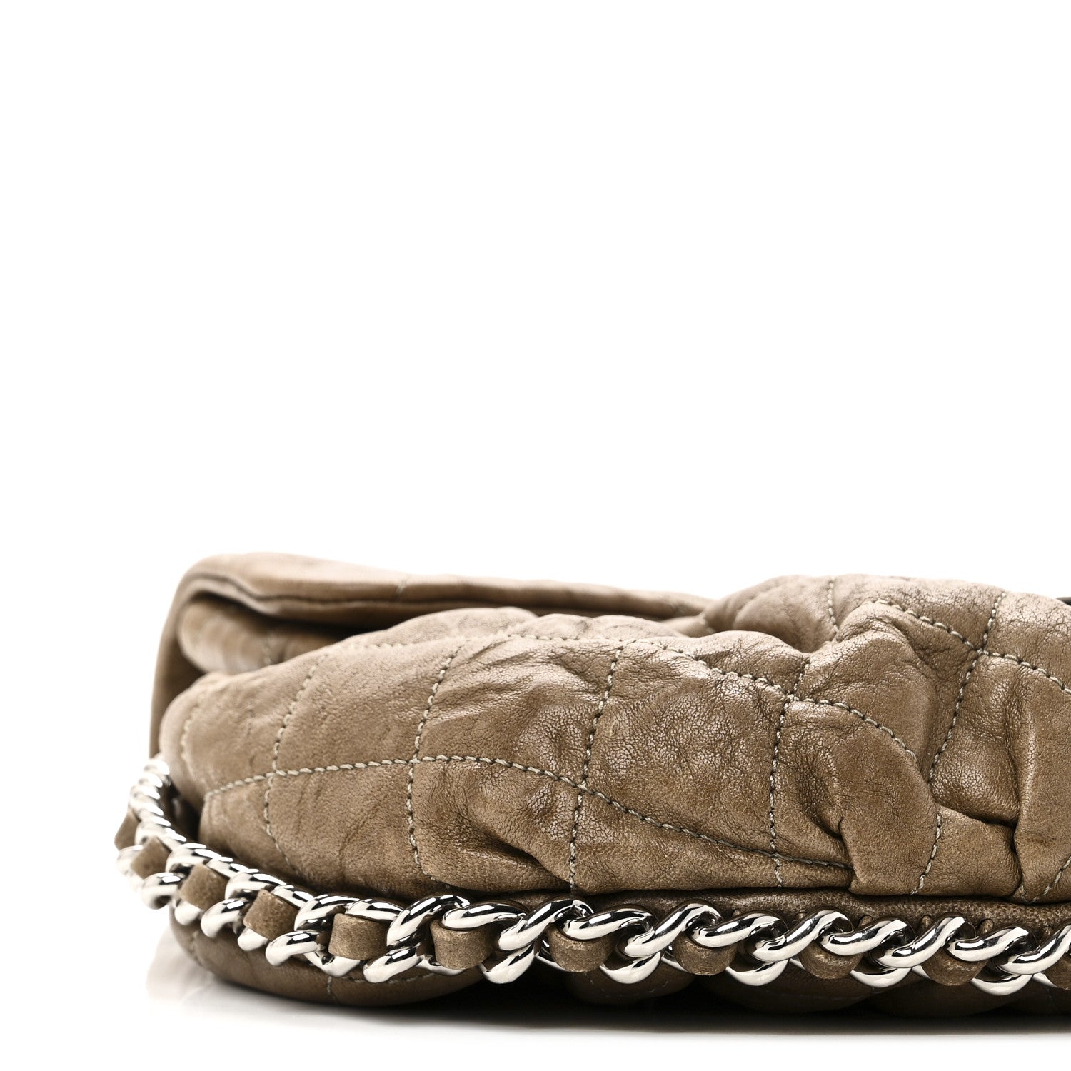 Chanel Washed Lambskin Quilted Medium Chain Around Messenger Brown 9 of 10