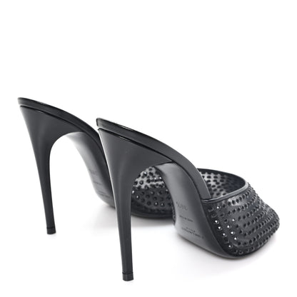 Saint Laurent Tulle Strass Gippy 110 Mule Sandals 38.5 Black 5 of 8