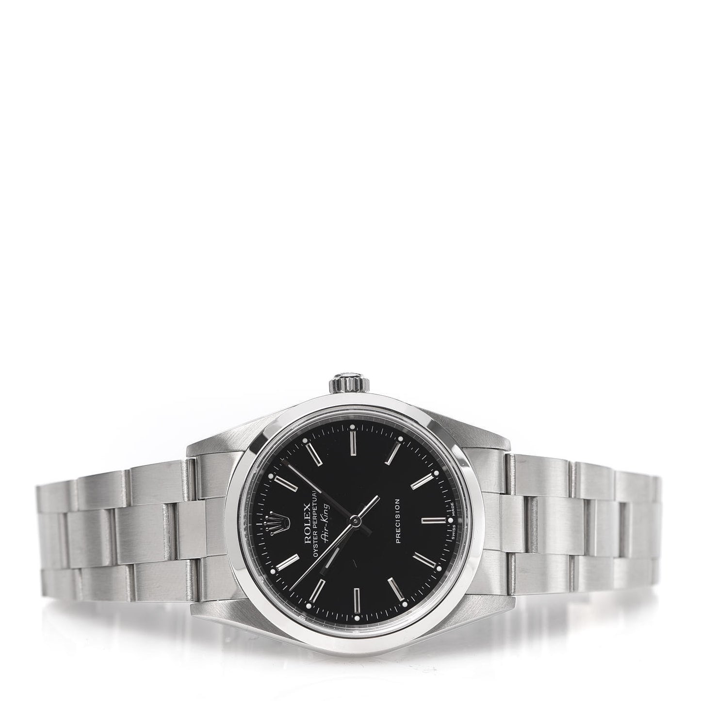 Stainless Steel 34mm Air-King Oyster Perpetual Precision Watch Black 14000