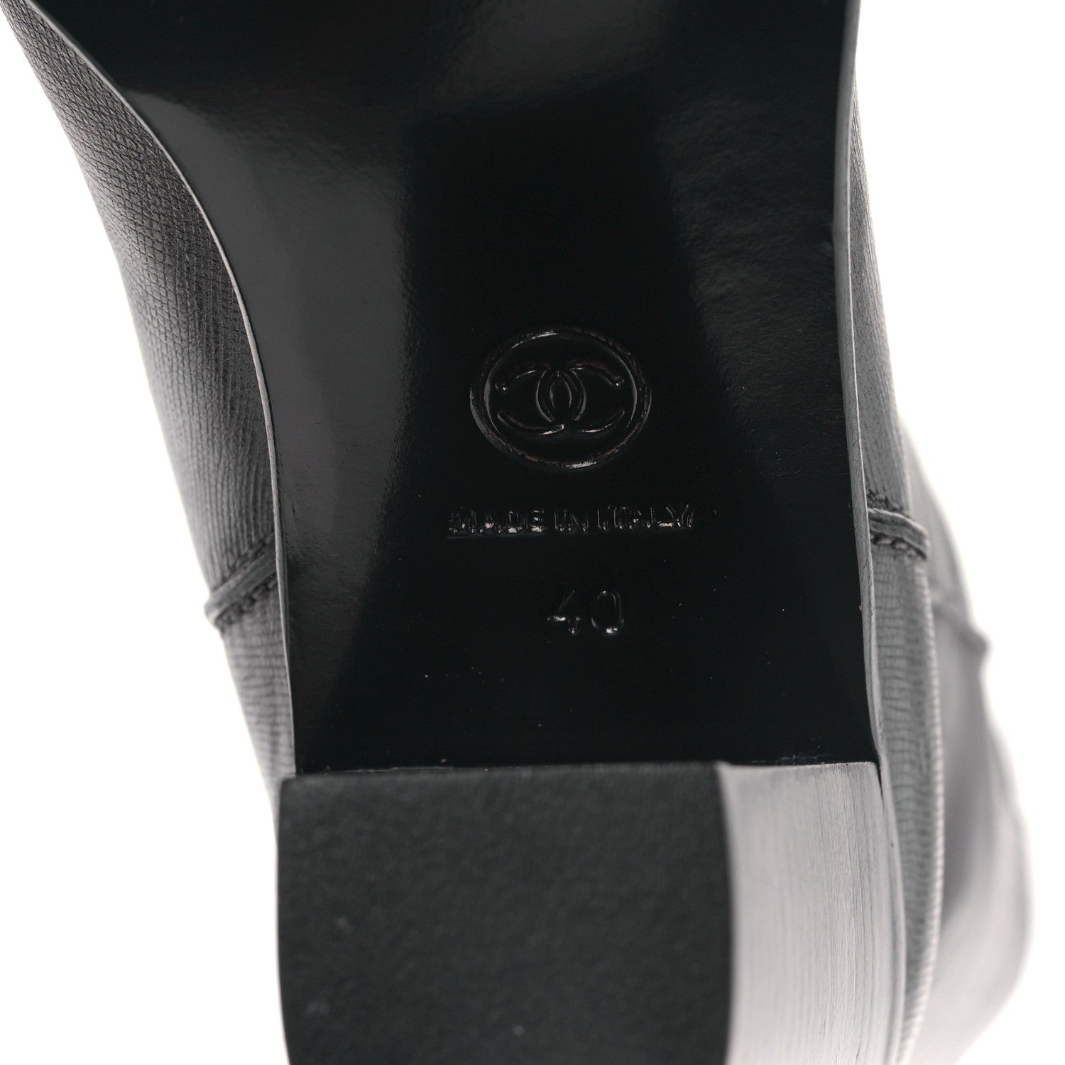 Chanel Textured Calfskin Coco Boy Tall Boots 40 Black 6 of 7