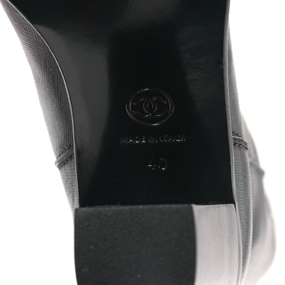 Chanel Textured Calfskin Coco Boy Tall Boots 40 Black 6 of 7