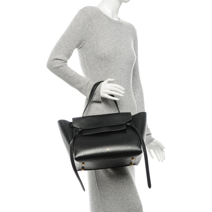 Celine Calfskin Astrakhan Embossed Small Belt Bag Black 2 of 7