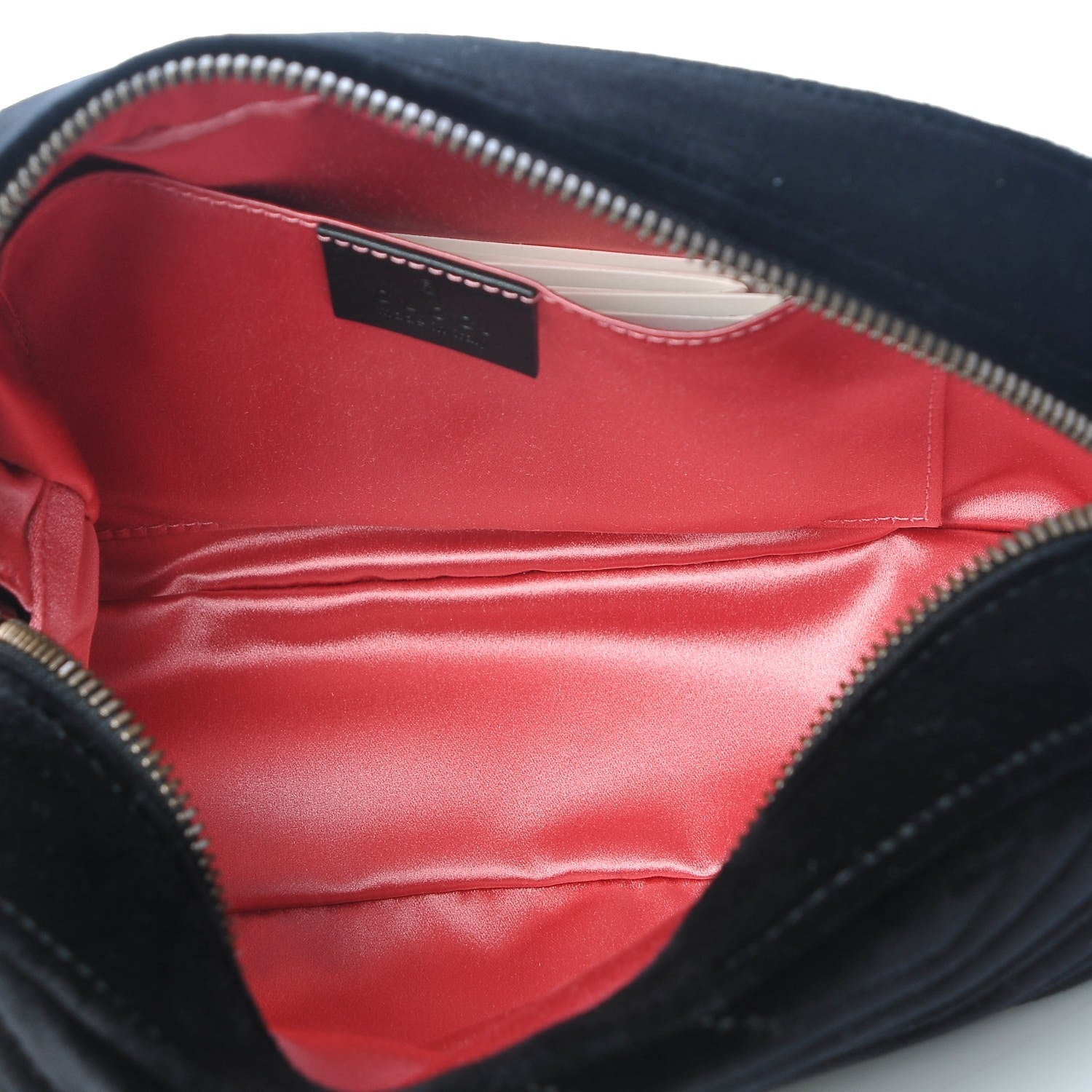 Gucci Velvet Matelasse Small GG Marmont Chain Shoulder Bag Black 5 of 7