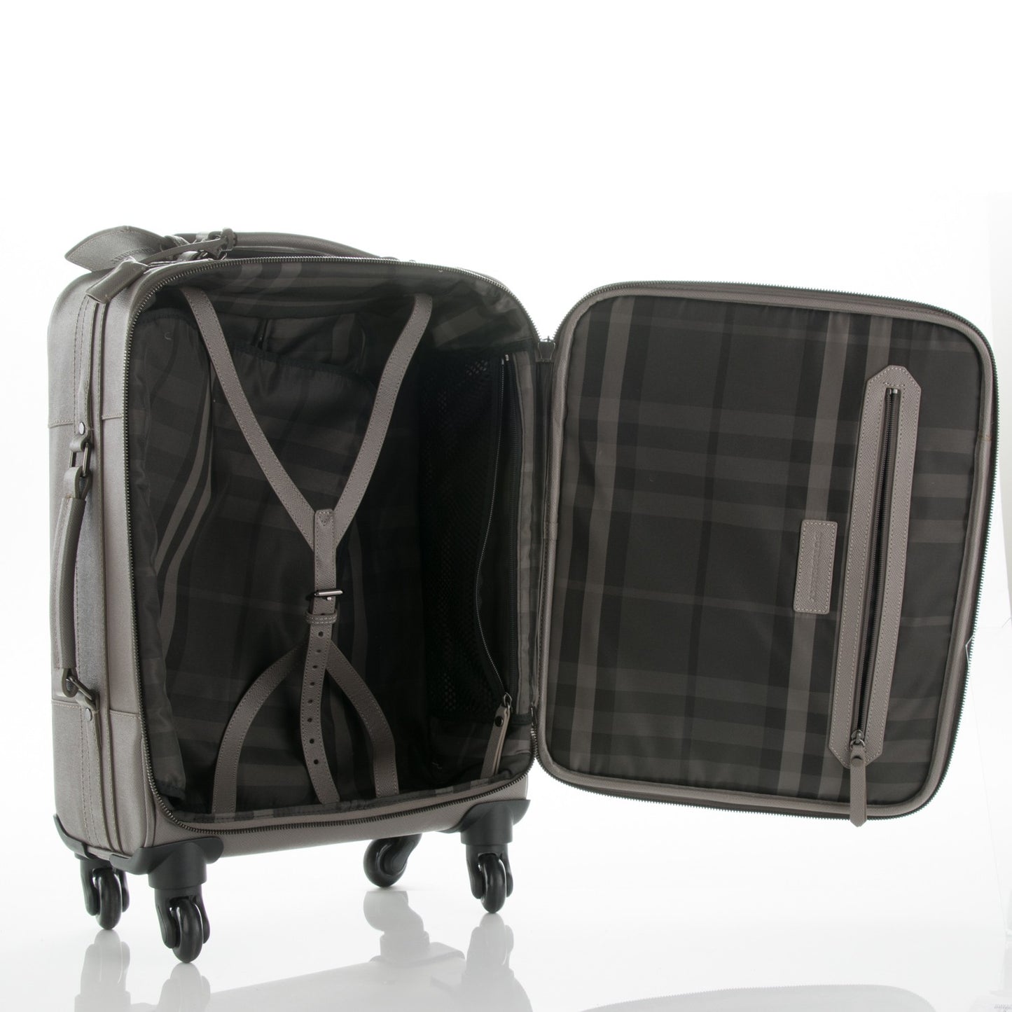Grainy Calfskin Carry-On Suitcase Grey