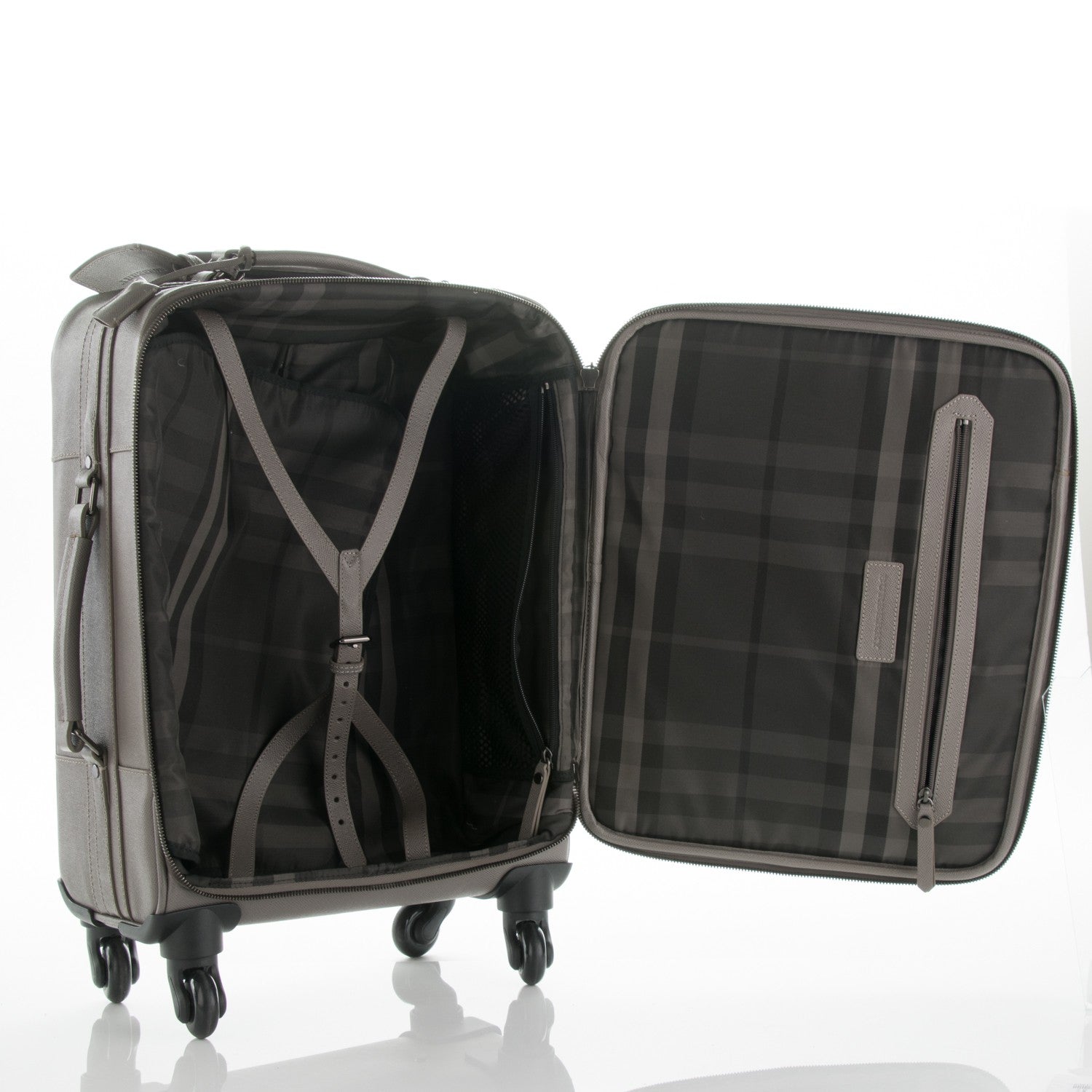 Burberry Grainy Calfskin Carry-On Suitcase Grey 6 of 12