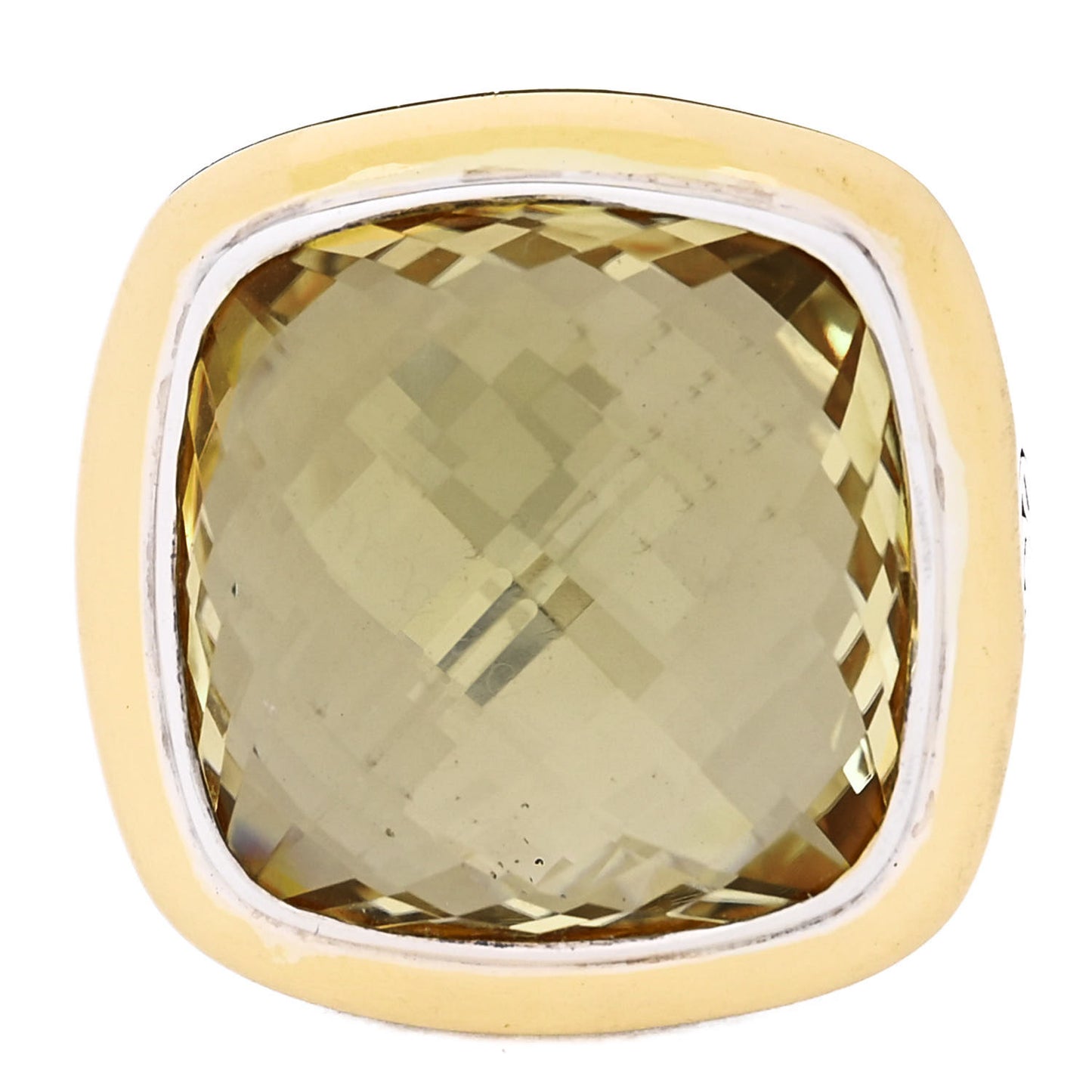 Sterling Silver 18K Yellow Gold Champagne Citrine 18mm Albion Statement Ring 54 7