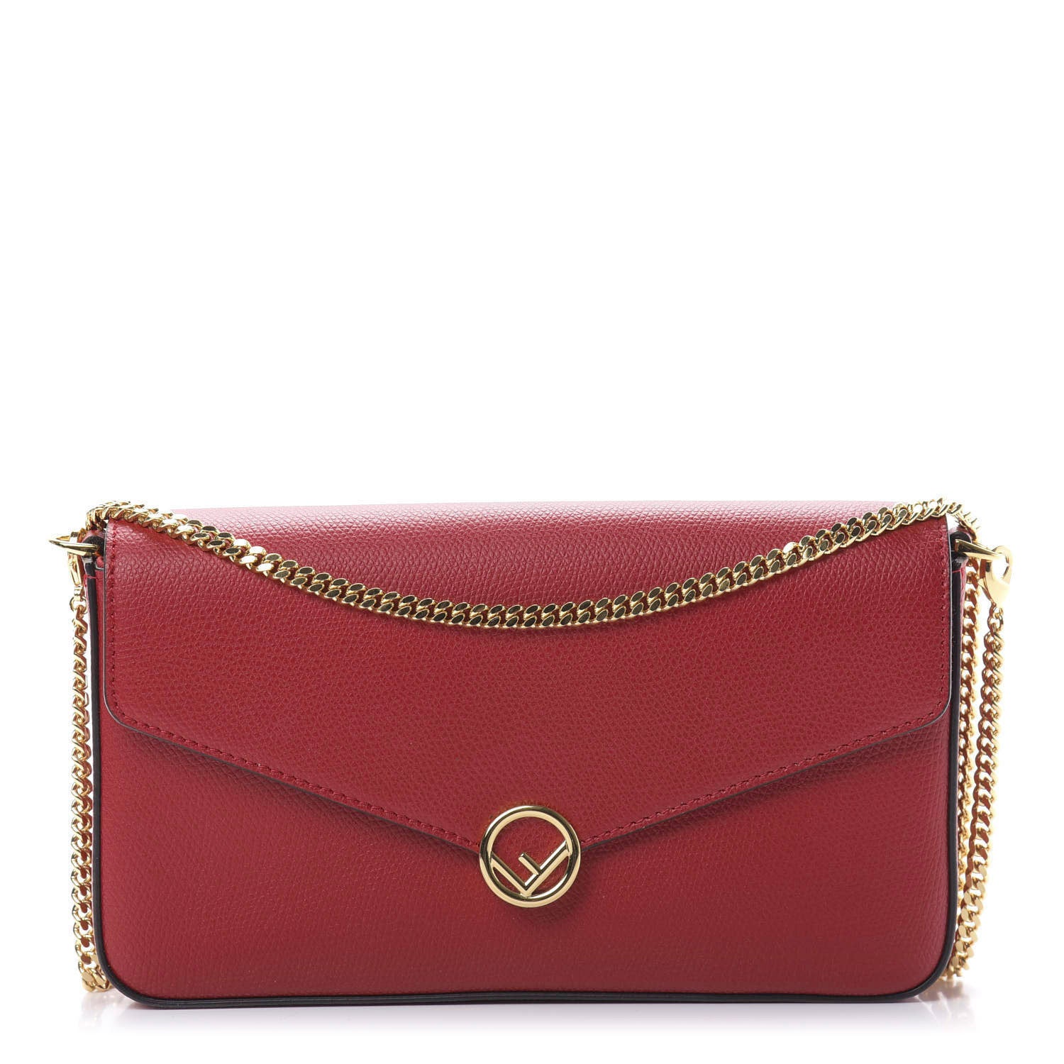 Fendi Vitello Cruise F is Fendi Envelope Wallet on Chain with Pouches Fragola 1 of 13