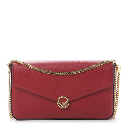 Fendi Vitello Cruise F is Fendi Envelope Wallet on Chain with Pouches Fragola 1 of 13