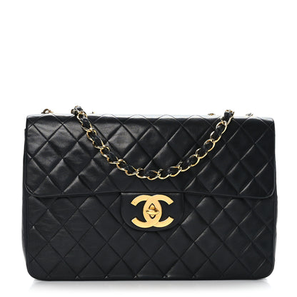 Chanel Lambskin Quilted XL Jumbo Single Flap Black 1 of 10